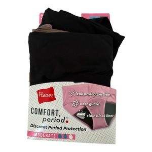 Hanes Hipster Moderate Period Underwear 3 pack NEW size 8